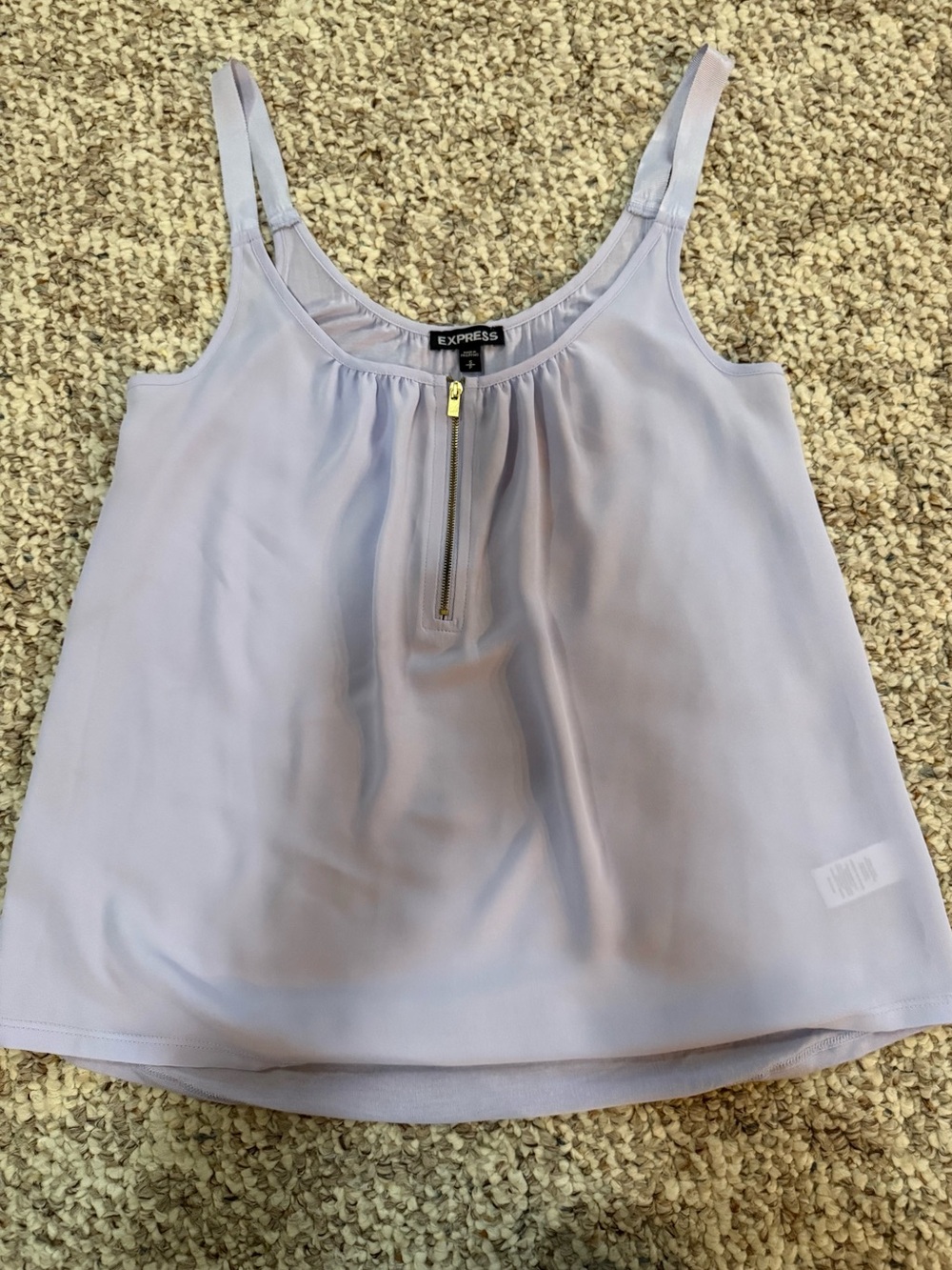 Express Lilac Scoop-Neck Zip Front Camisole
